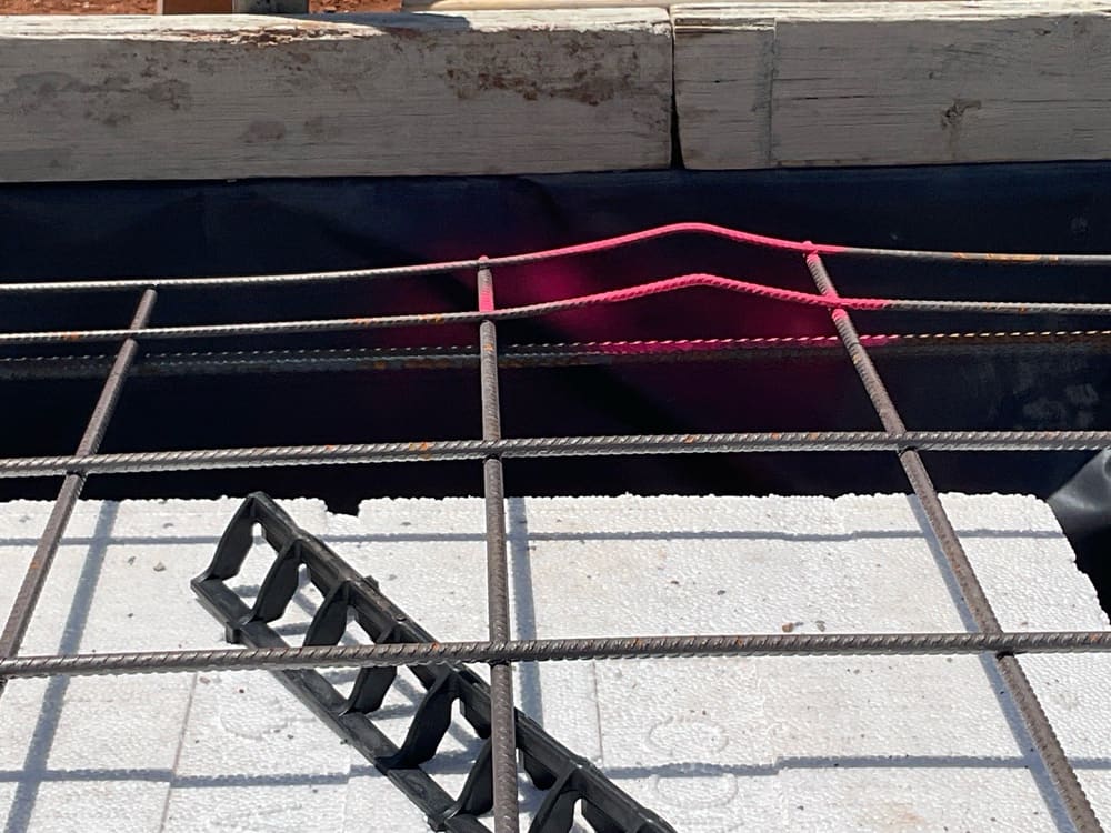 Deformed mesh, recorded during a slab pre-pour inspection in Aintree