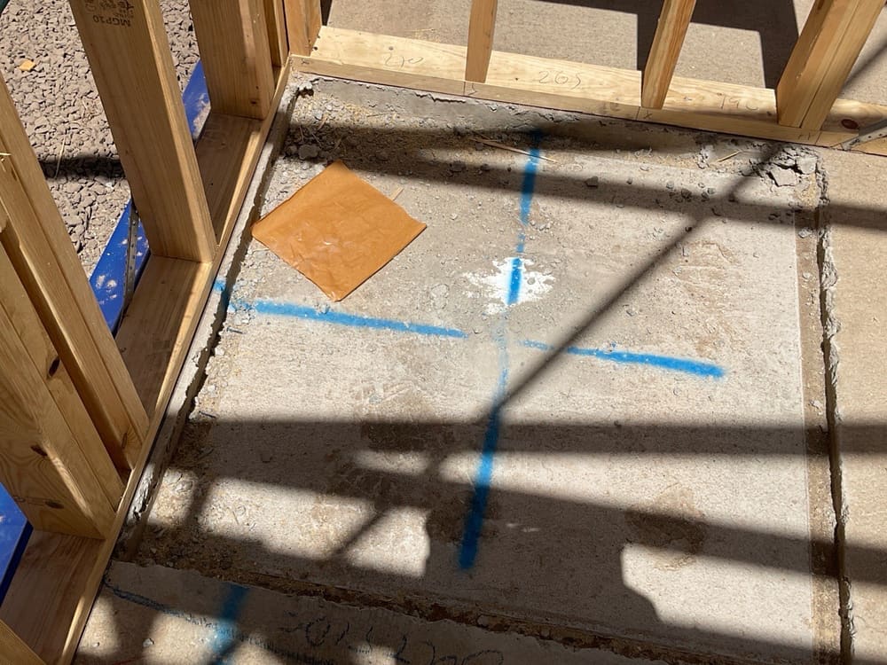 Trimming required, recorded during a slab pre-pour inspection in Aintree